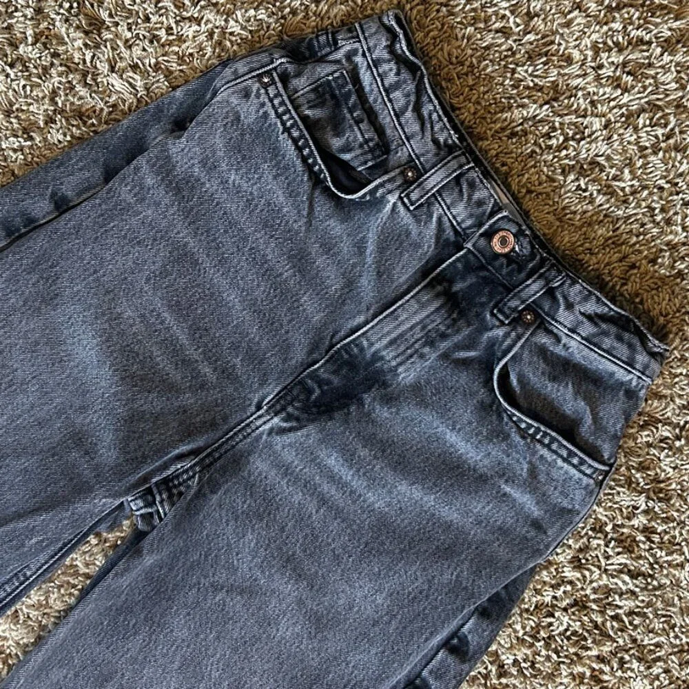 We the Free Frank Dad Jean in Black Women's Size 25 Free People Cropped - Picture 5 of 11